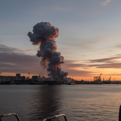 Explosion of a sea drone in the port of Constanta
