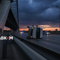 Accident in Kiev: Mercedes crashes into underground passage