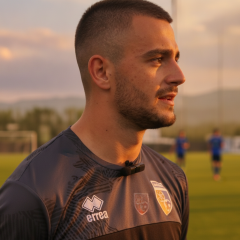 Injured football players at the stadium in Luhansk