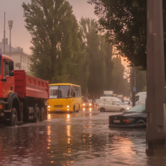Flooding in Kyiv: traffic difficulties on Akademika Kukharya Street