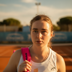 Ukrainian tennis player hits world's racket