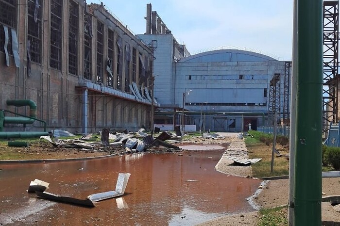 Разрушенные здания тепловыми ракетами в Слов'янской ТЭС