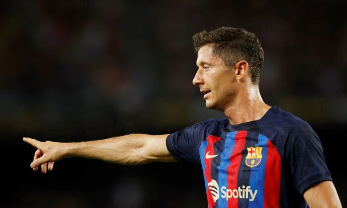 Robert Lewandowski on the football field