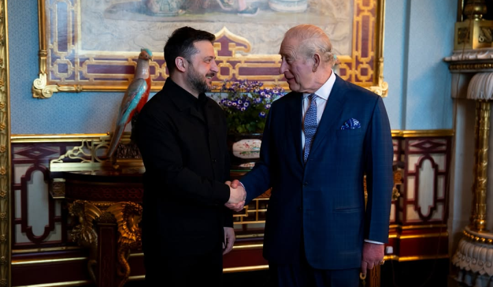 King Charles III arriving in Britain