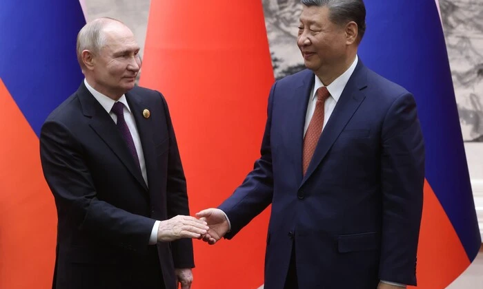 Путин и Си Цзиньпин на переговорах