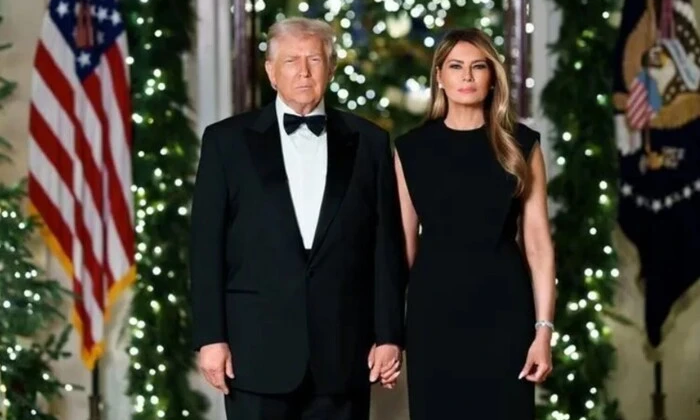 Trump and wife at the Christmas celebration