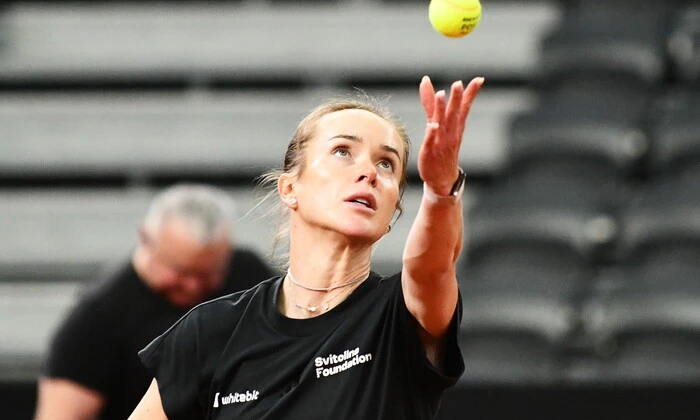 Seven Ukrainian women on Roland Garros court