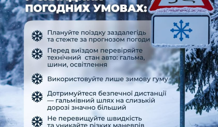 Правила безпеки на зимових дорогах