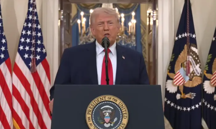 Trump speaks at a press conference