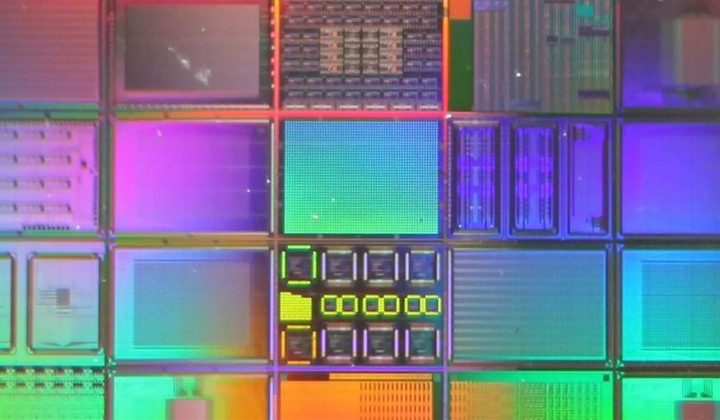 Schematic representation of spintronic p-bit on silicon chip