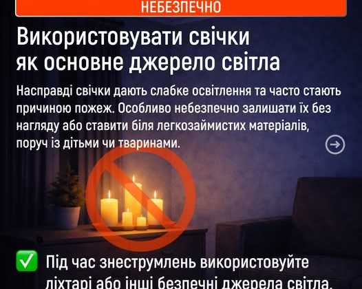 Traditional heating and lighting methods: danger