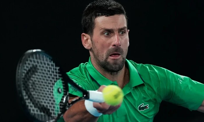 Novak Djokovic on the tennis court