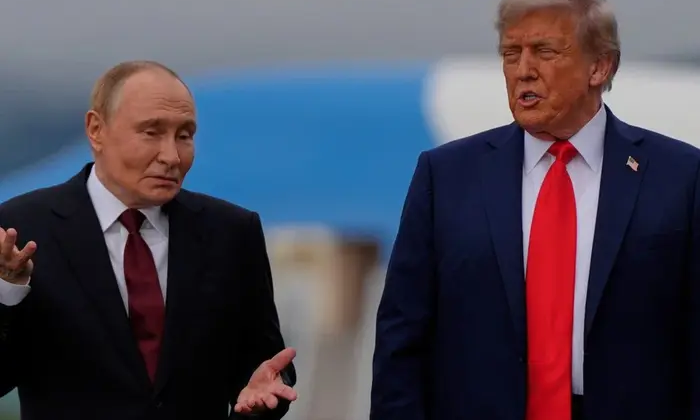 Trump and Putin during negotiations