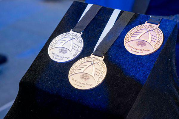 Botswana medals against a backdrop of diamonds
