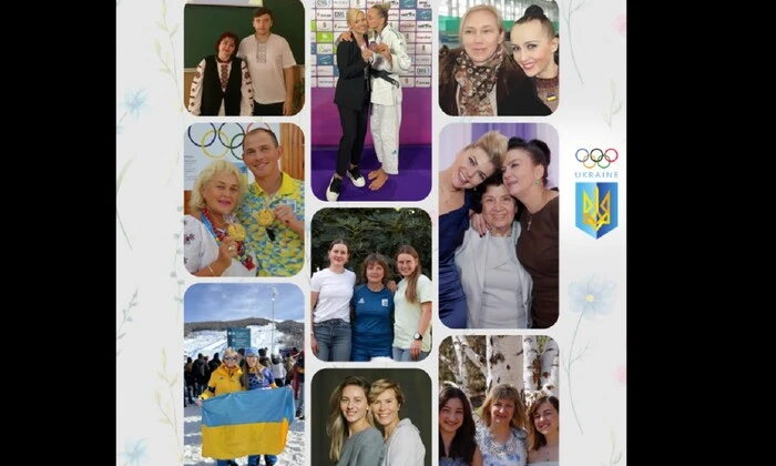 Ukrainian sports stars with their mothers