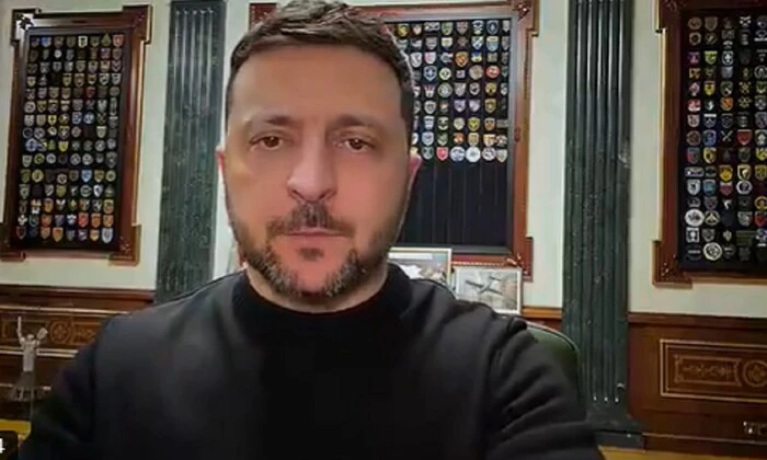 Zelensky and US military against the backdrop of map of the Middle East