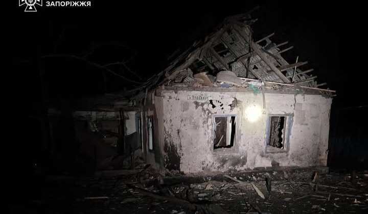 Russian drone strike in Zaporizhia: injured people and destroyed houses
