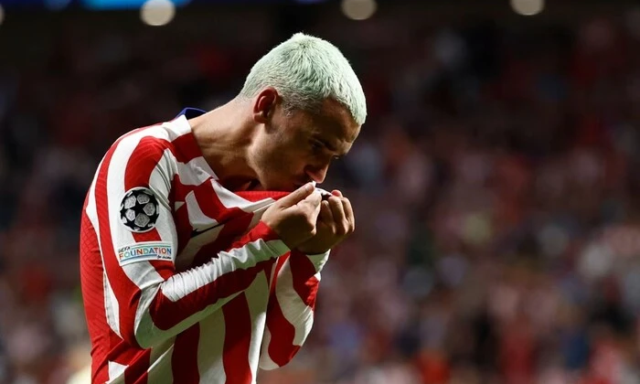 Antoine Griezmann in Atletico kit