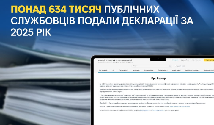 Over 634 thousand officials filed declarations