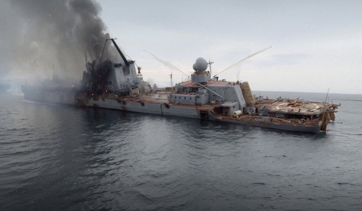 Военные корабли на море в Украине