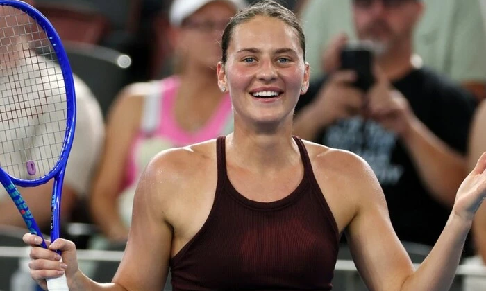Marta Kostyuk on the court