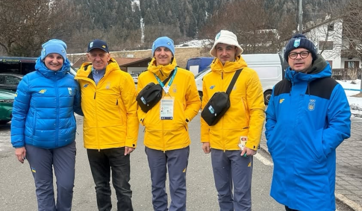 Українські біатлоністи в Олімпійському селищі