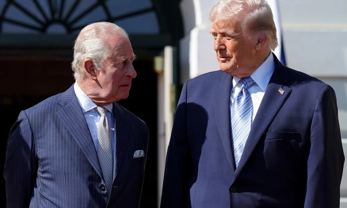 Portrait of Charles III and Putin