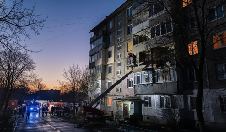Drone strike on a high-rise building