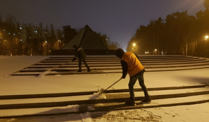 Киев очищает улицы от снега