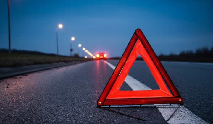 Head-on collision on the road