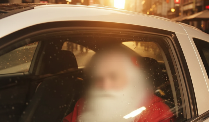 Drunk driver in a Santa suit