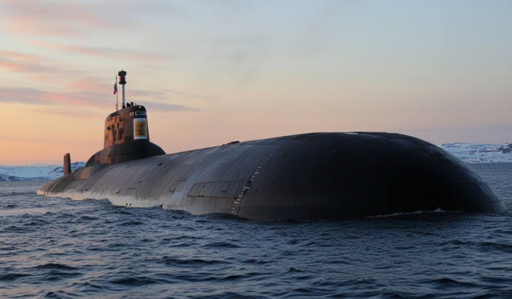 Подводная лодка России в море
