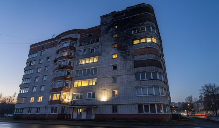 Уламки дрона на будинку в Києві
