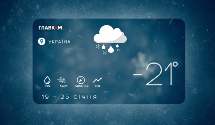 Прогнозовані морози до -25°C в Україні