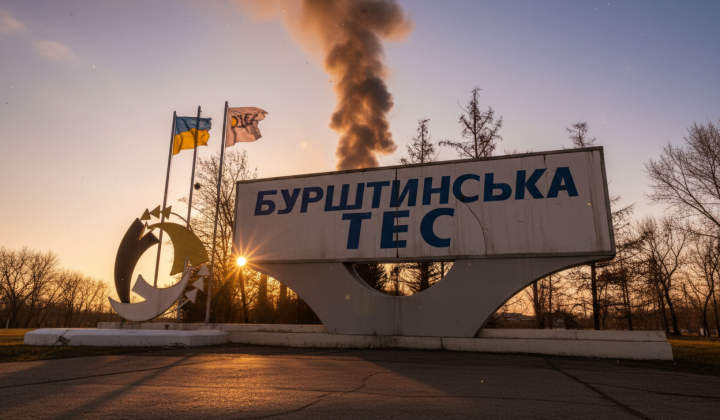 Зруйнована Бурштинська ТЕС після обстрілу