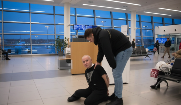 Молодий чоловік в руках поліція
