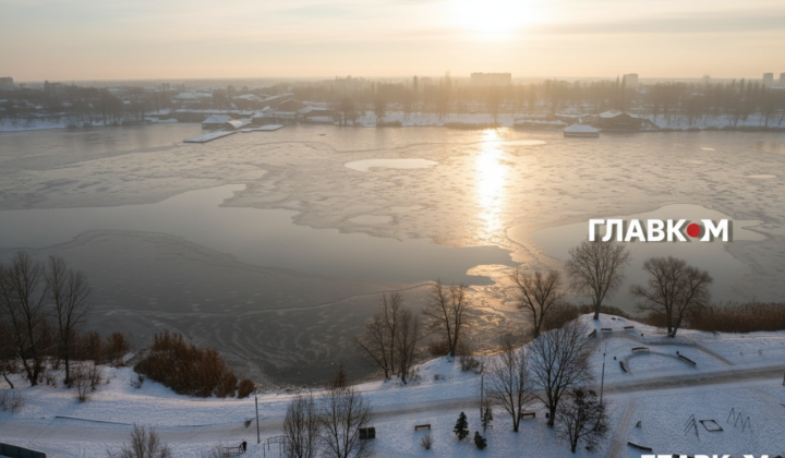 Frost and ice on roads in Ukraine