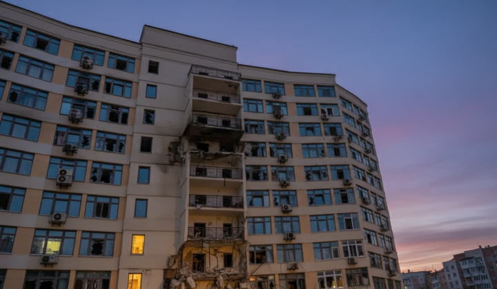Ракеты и дроны во время атаки