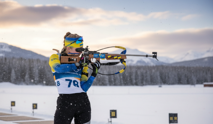 Група спортсменок біатлонної естафети на Олімпіаді-2026