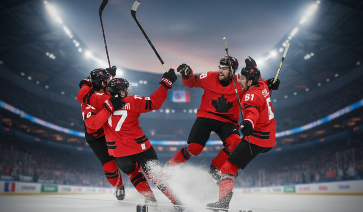 Students at Hockey Olympics