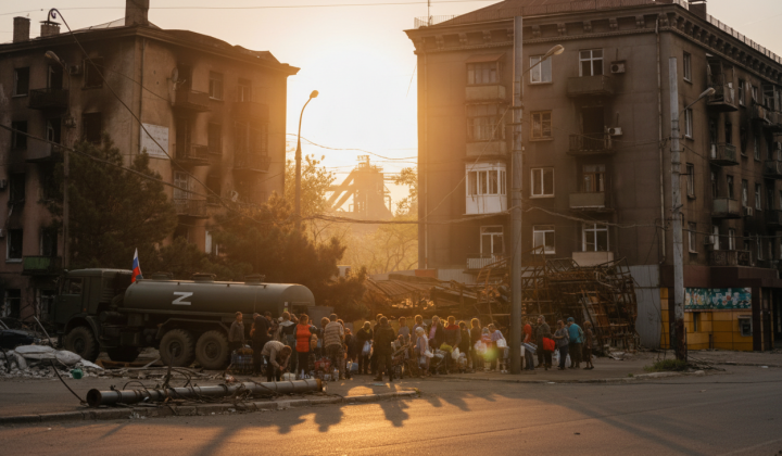 Empty city on occupied territory