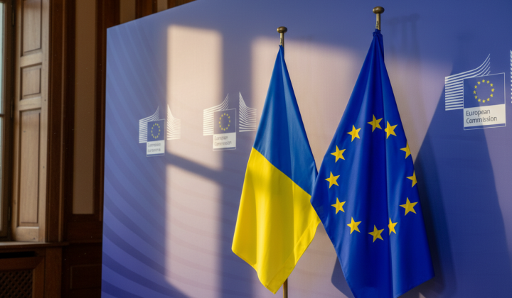 Флаги Европейского Союза и Украины