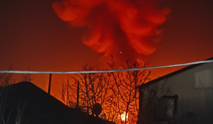 Drones attack oil base in Luhansk