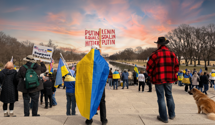 Демонстрация у посольства РФ в Вашингтоне
