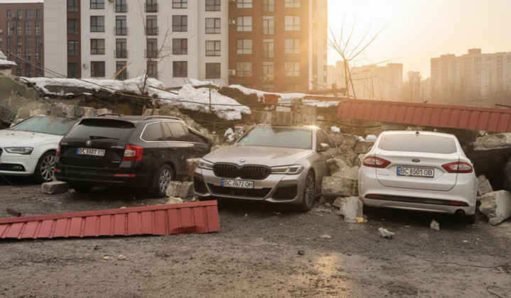 Підпірна стінка обвалилася: пошкоджені авто
