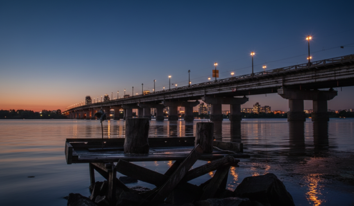 Paton Bridge in Kyiv under repair