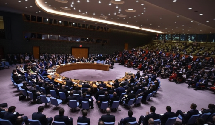 Diplomats at the UN exchange statements after the strike