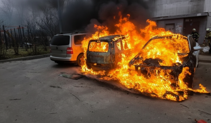 Пожежа у Києві знищила три автомобілі