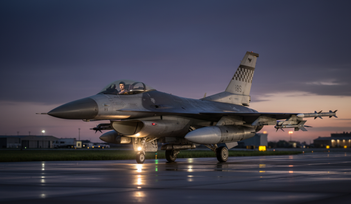 F-16 and F-35 aircraft in background