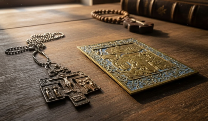 Icon and cross from the XVIII-XIX centuries